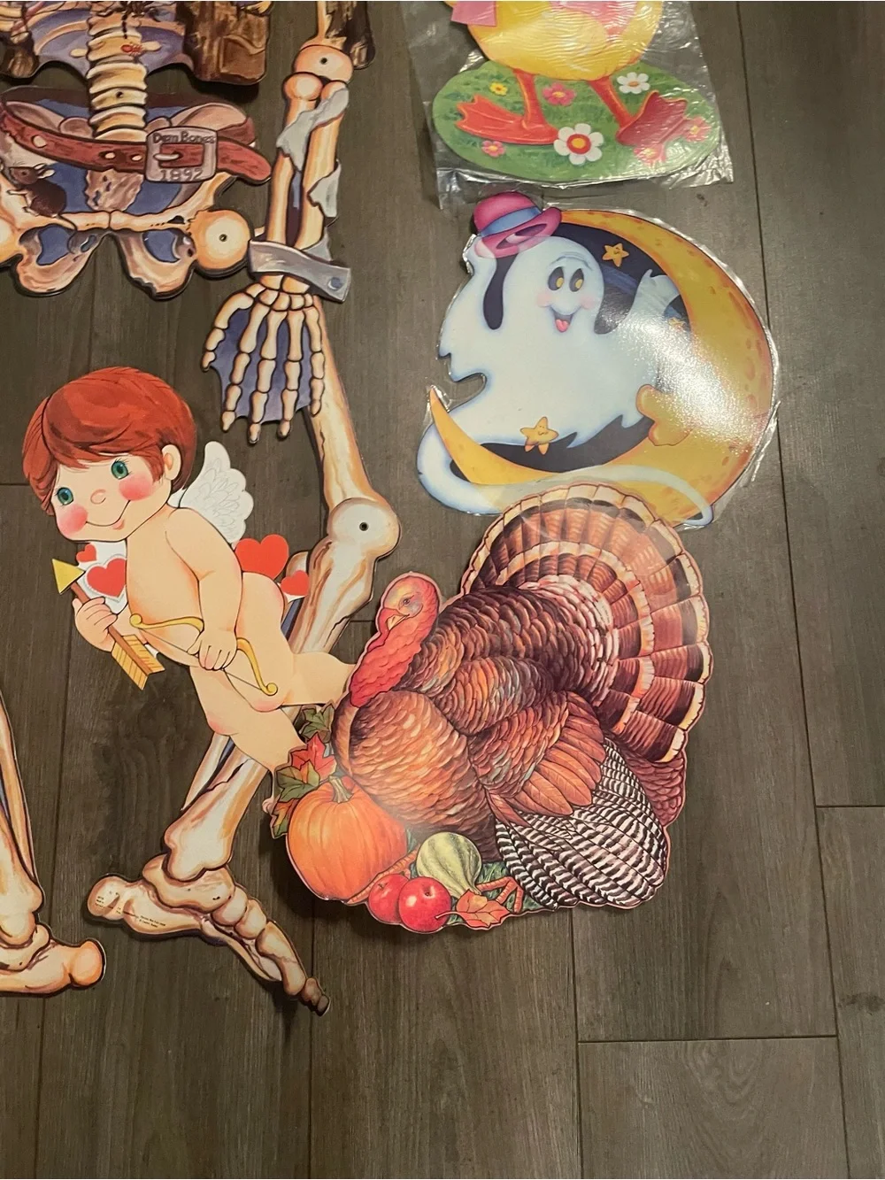 Vintage Halloween Wall Decor Skull Ghosts Pumpkins Easter Bundle Lot